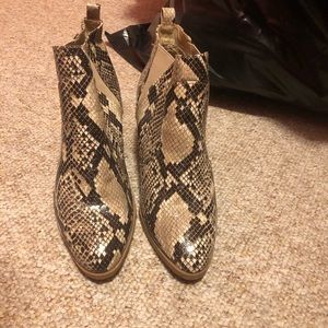 Snake skin booties